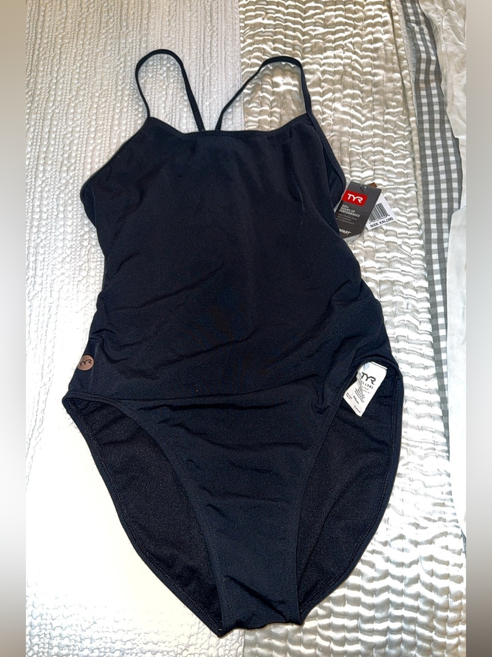 NWT TYR Durafast Black Cutout One-Piece Swimsuit – Women’s Size 38 / XXL